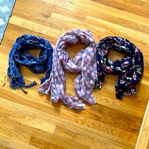 Lot of 3 Patterned Scarves